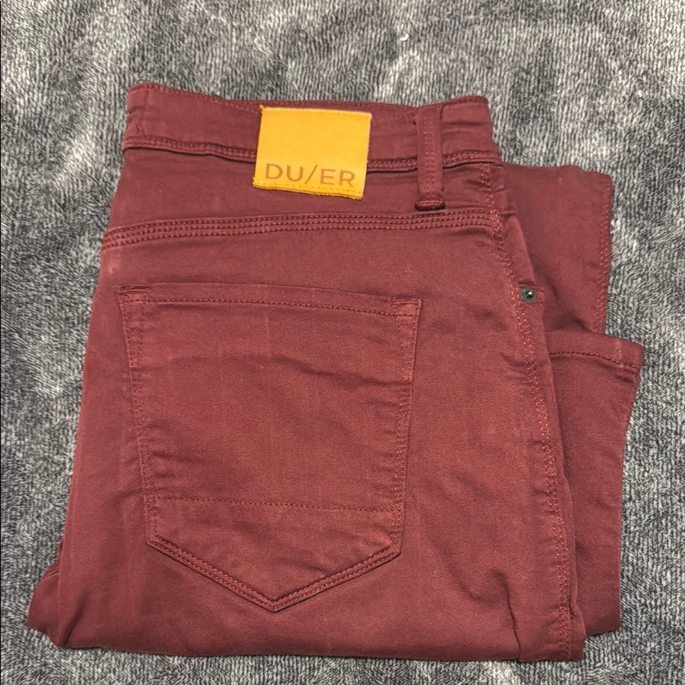 DUER Burgundy Jeans Relaxed Taper Men’s